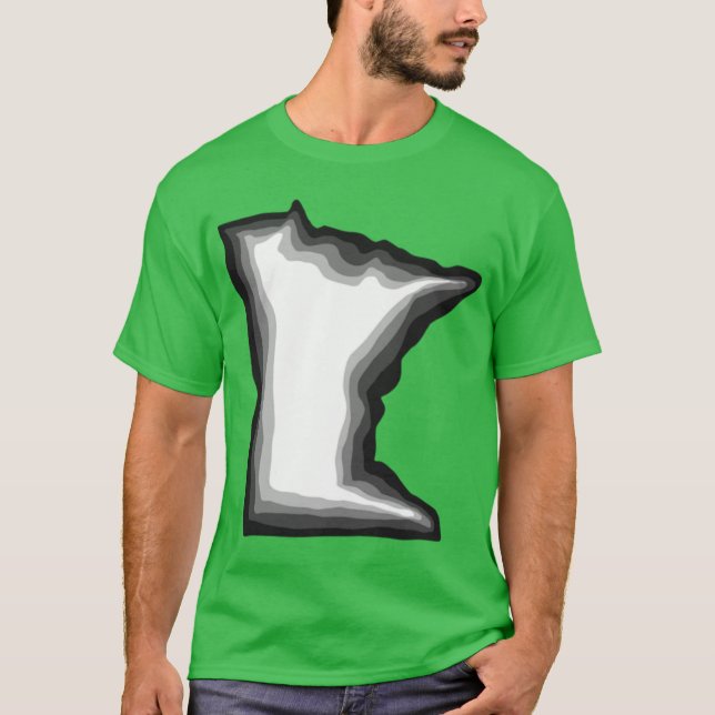 Camiseta Minnesota MN de gris blanco negro (Anverso)