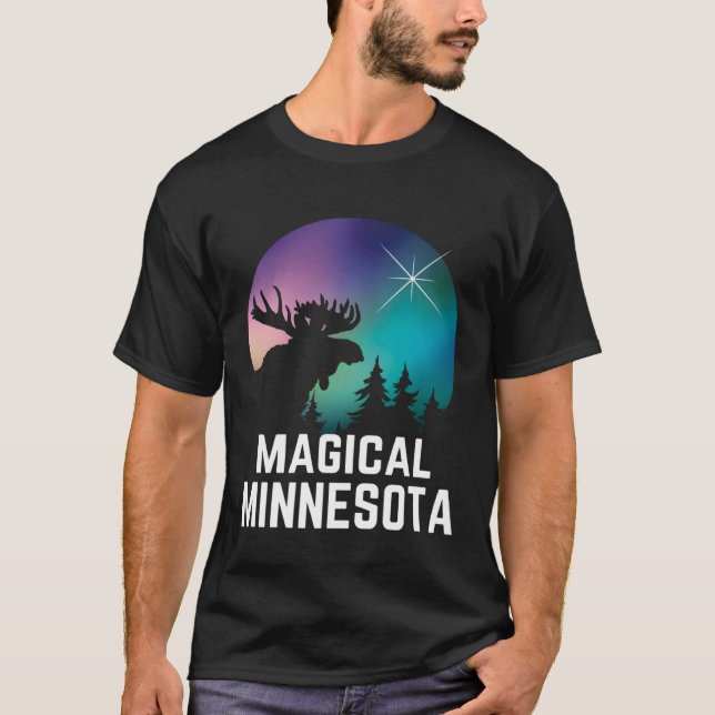 Camiseta Minnesota Moose Northern Aurora Borealis ilumina m (Anverso)