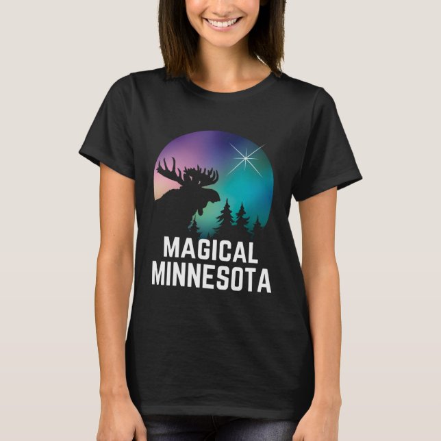 Camiseta Minnesota Moose Northern Aurora Borealis ilumina m (Anverso)