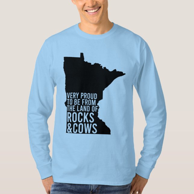 Camiseta Minnesota Orgullosa Rocas y vacas divertidas (Anverso)