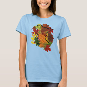 Camiseta Minnesota otoño deja colores otoñales