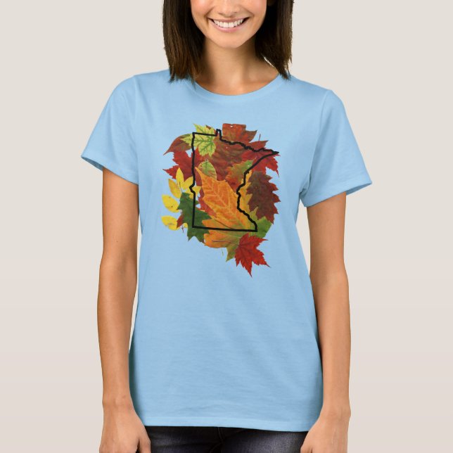 Camiseta Minnesota otoño deja colores otoñales (Anverso)