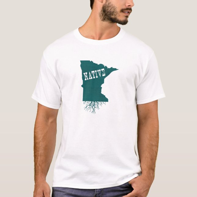 Camiseta Minnesota Shape Tree Roots Native Minnesotan (Anverso)
