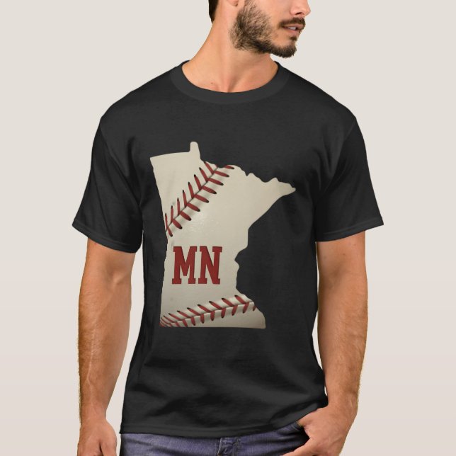 Camiseta Minnesota Sofball Love Baseball State Map (Anverso)