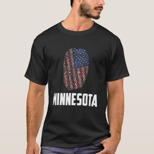 Camiseta Minnesota USA American Flag 4th of July (Anverso)