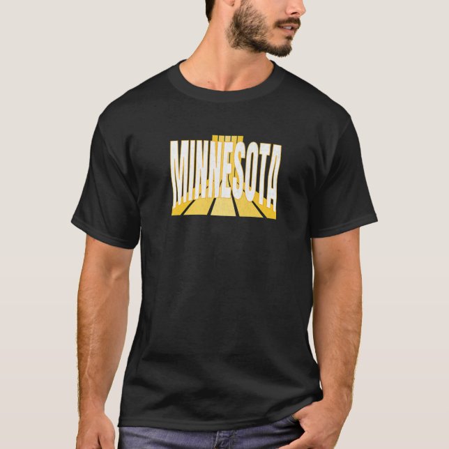 Camiseta Minnesotan Purple & Yellow Minnesota Retro Striped (Anverso)