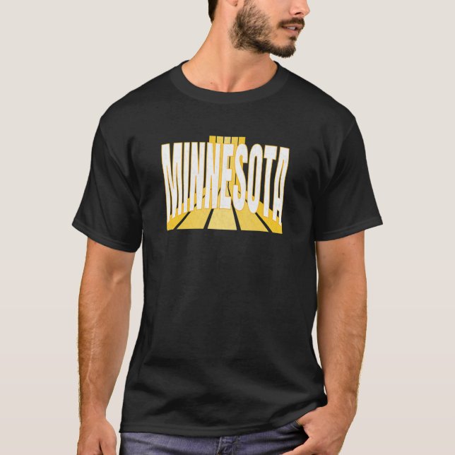 Camiseta Minnesotan Purple & Yellow Minnesota Retro Striped (Anverso)
