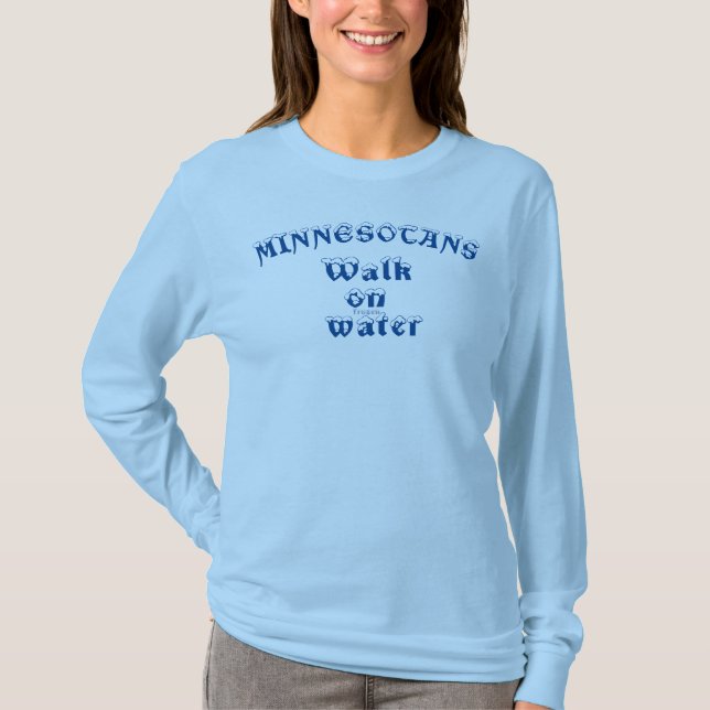 Camiseta Minnesotanos caminan sobre Agua congelada base bla (Anverso)