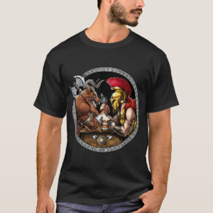 Camiseta Minotauro vs Esgrimista Espartano de Brazos