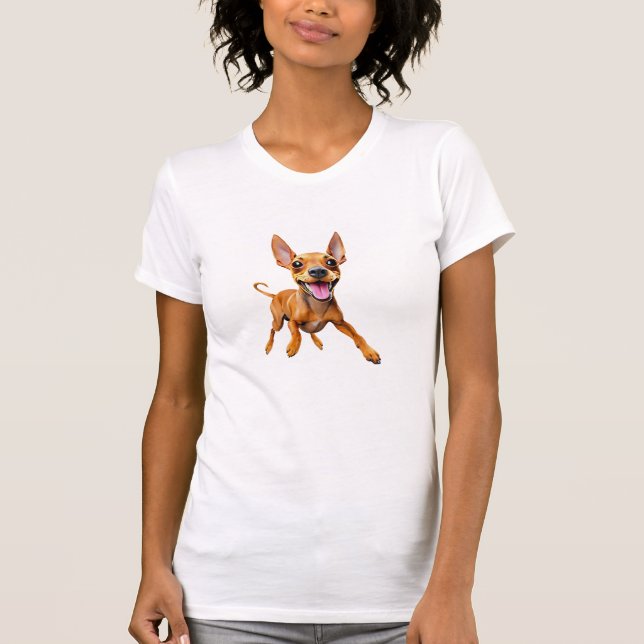 Camiseta Minpin pinscher miniatura min pin mamá perro papá  (Anverso)