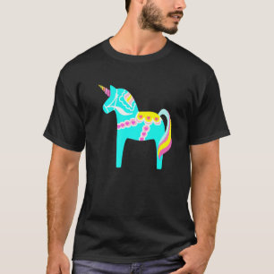 Camiseta Mint Green Dala Caballo Unicornio Caballo Sueco Nó