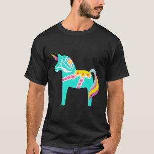 Camiseta Mint Green Dala Caballo Unicornio Caballo Sueco Nó