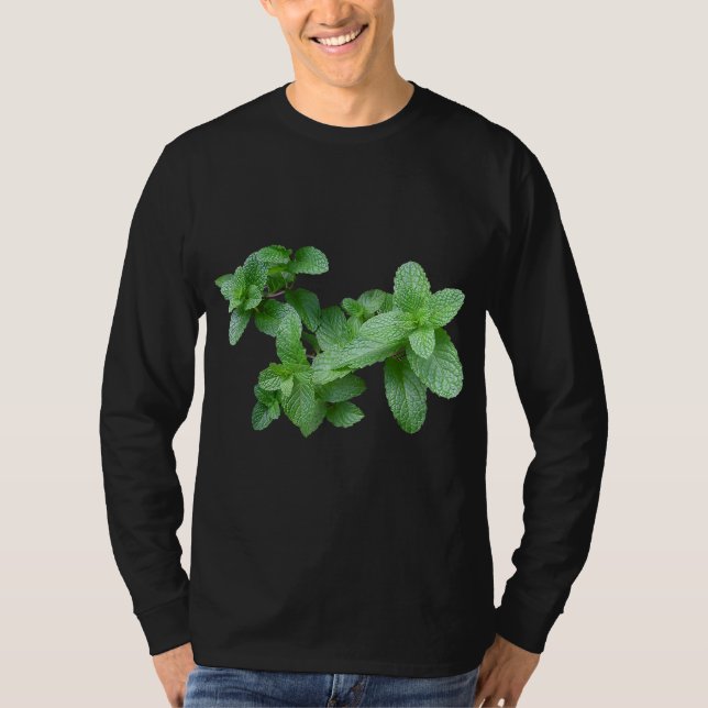 Camiseta Mint Leaves Planta de Hierba de Jardín (Anverso)