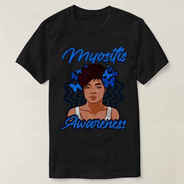 Camiseta Miositis Conciencia Dermatomyositis Ri Azul Relaci (Diseño del anverso)