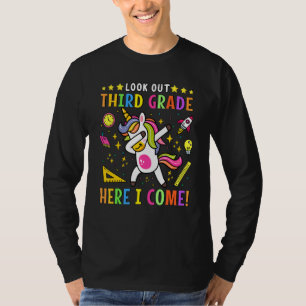 Camiseta Mira 3er grado Aquí I Come Unicorn Dab Chica Fi