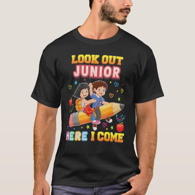 Camiseta Mira A Junior Aquí Vuelvo A La Escuela (Anverso)
