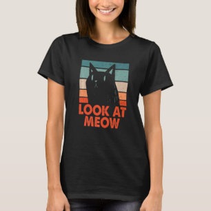 Camiseta Mira a Meow Cat Mamá Parejas Cat Papá Gato 1