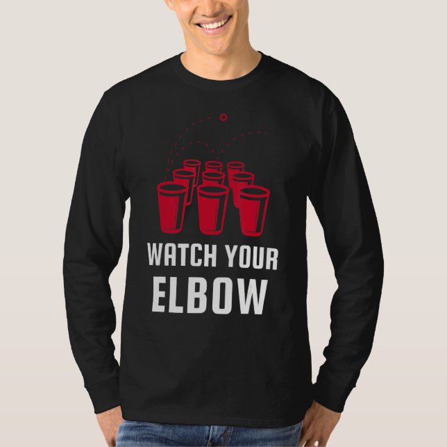 Camiseta Mira a tu Fiesta cómico Elbow Beer Pong (Anverso)