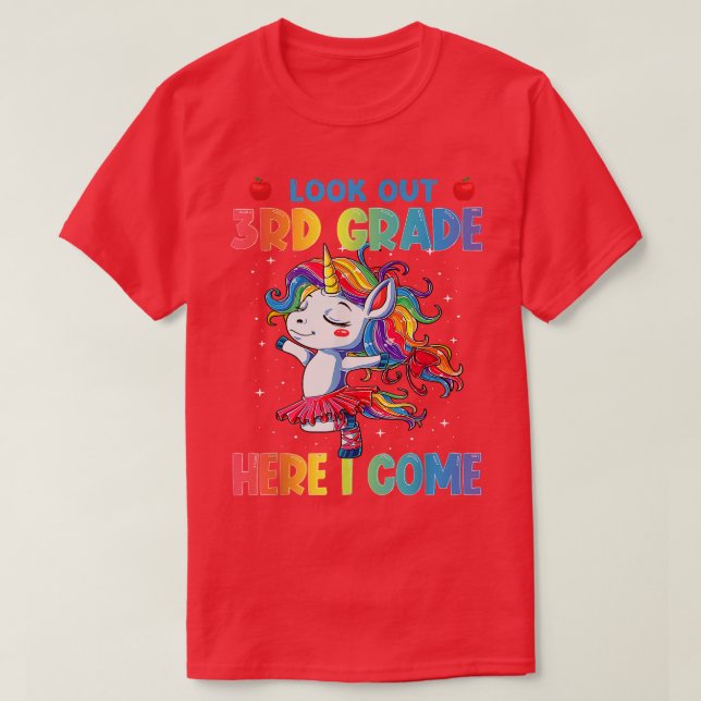 Camiseta Mira El 3er Grado Aquí Vengo Unicornio  (Diseño del anverso)