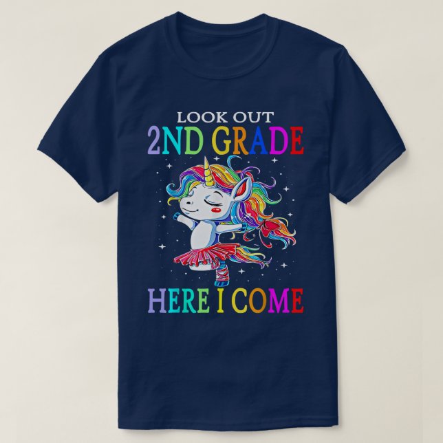 Camiseta Mira el segundo grado aquí voy - Cute Unicorn Ball (Diseño del anverso)