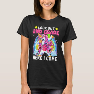 Camiseta Mira Fuera Segundo 2do Grado Aquí Vengo Unicornio