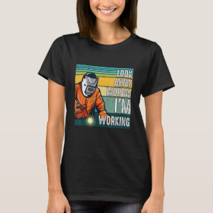Camiseta Mirá la soldadura de retro moral diciendo hombres