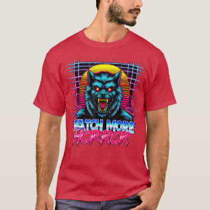 Camiseta Mira Más Horror Retro Estilo Synthwave Años 80 Hom