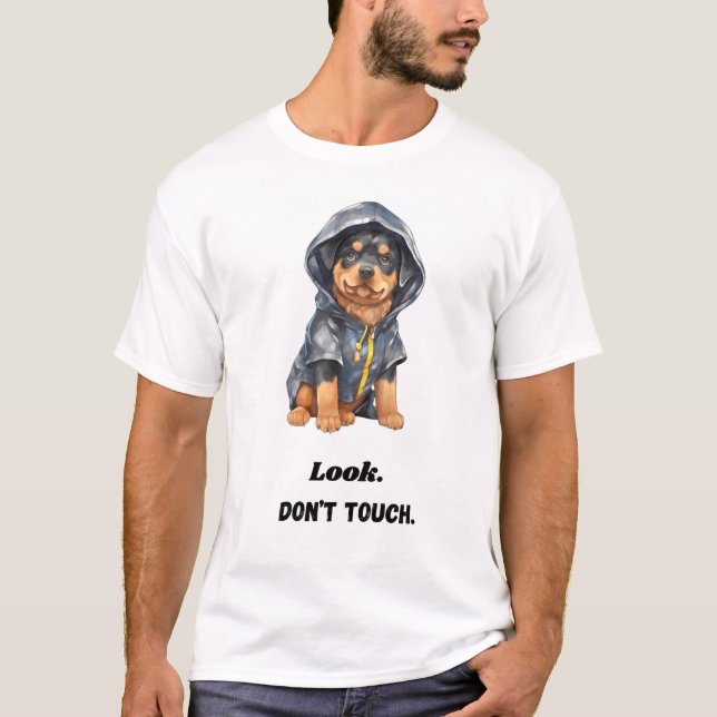 Camiseta Mira. No toques. Perro gracioso (Anverso)