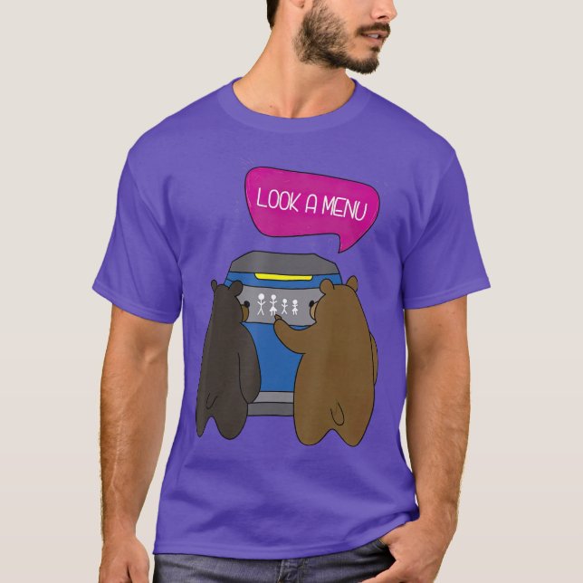 Camiseta Mira Un Menú Divertido Oso Camping (Anverso)