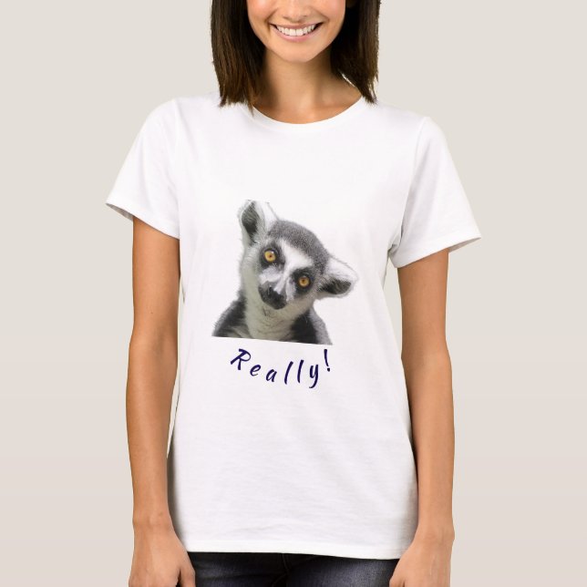 Camiseta "Mirada curiosa de lémur" (Anverso)