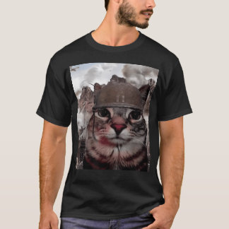 Camiseta Mirada de Mil Yardas Soldado Divertido Gato Meme E