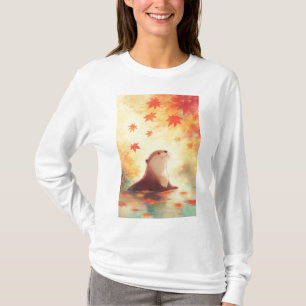Camiseta Mirada de nutria bajo hojas que caen