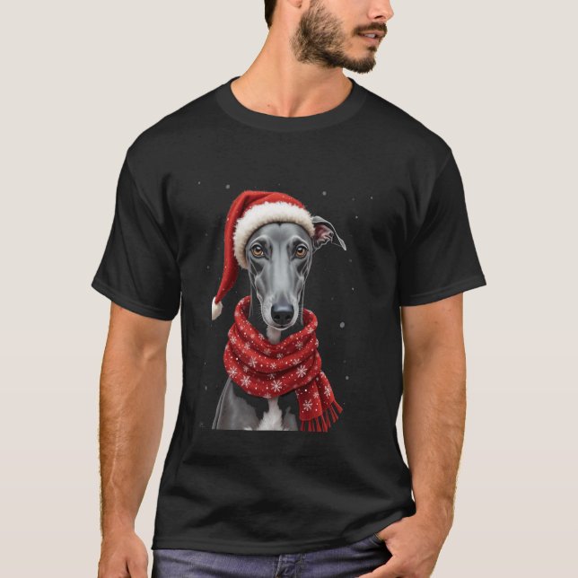 Camiseta mirada de perro de Navidad (Anverso)