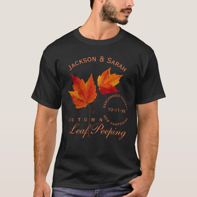 Camiseta Mirada furtiva de la hoja del otoño personalizada (Anverso)