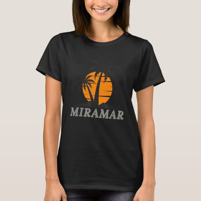 Camiseta Miramar Florida Beach Vacation Palm Retro (Anverso)