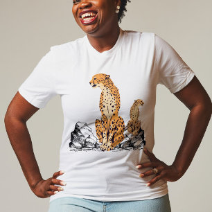 Camiseta Mirando a las mujeres leopardo en blanco
