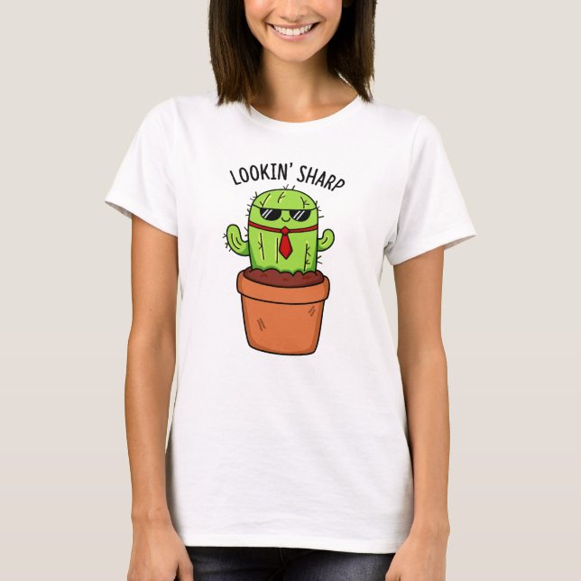 Camiseta Mirando agudo Cactus Pun (Anverso)