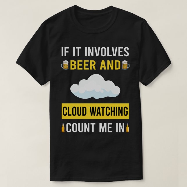 Camiseta Mirando Cerveza Y Nube (Diseño del anverso)