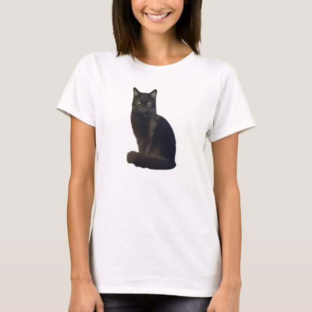Camiseta Mirando con intensidad el gato negro | Te estoy vi (Anverso)