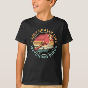 Camiseta Mirando pájaros como viendo pájaros vigilando aves