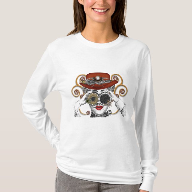 Camiseta mirando steampunked tipo steampunk (Anverso)