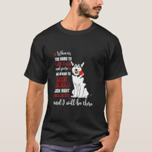 Camiseta Mirar hacia atrás al Husky Perro Siberiano