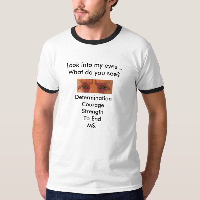 Camiseta Mire en mis ojos… Termine al ms (Anverso)