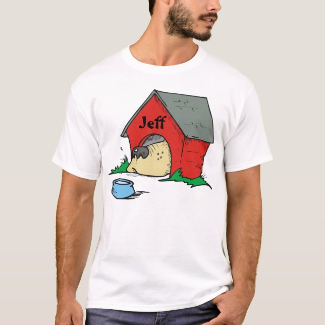 Camiseta Mire quién está en la caseta de perro (Anverso)