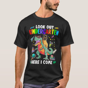 Camiseta Miren El Jardín Infantil Aquí Vengo El Perro Pug D