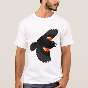 Camiseta Mirlo de alas rojas que vuela