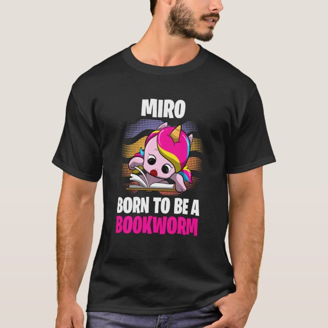 Camiseta Miro Nacido Para Ser Un Gusano De Libros Personali (Anverso)