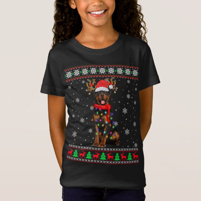 Camiseta Mis adorables Navidades Pajama Rottweiler Dog (Anverso)