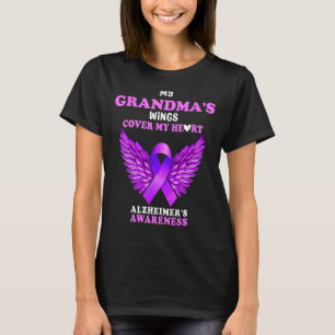 Camiseta Mis Alas Abuelas Cubren Mi Alzheimers De Corazón A