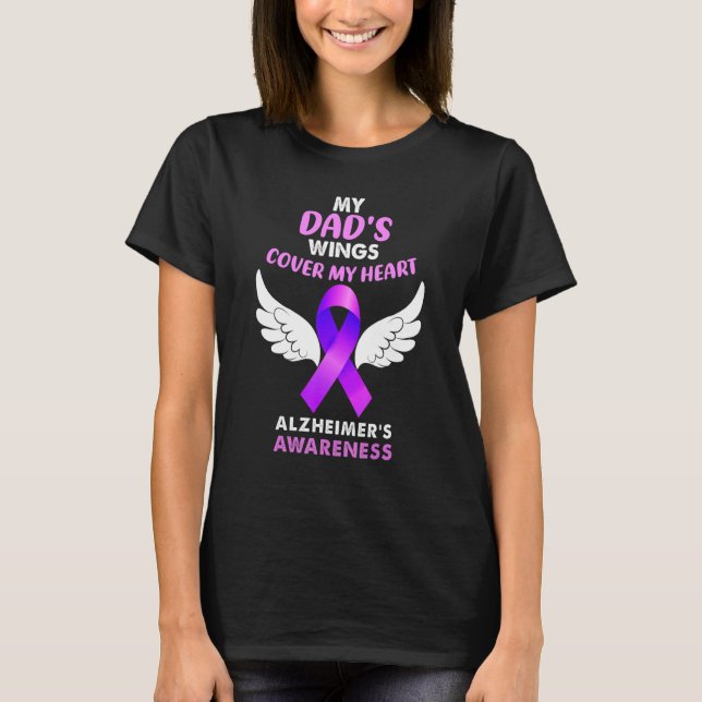 Camiseta Mis Alas Dads Cubren Mi Conciencia Sobre Los Alzhe (Anverso)